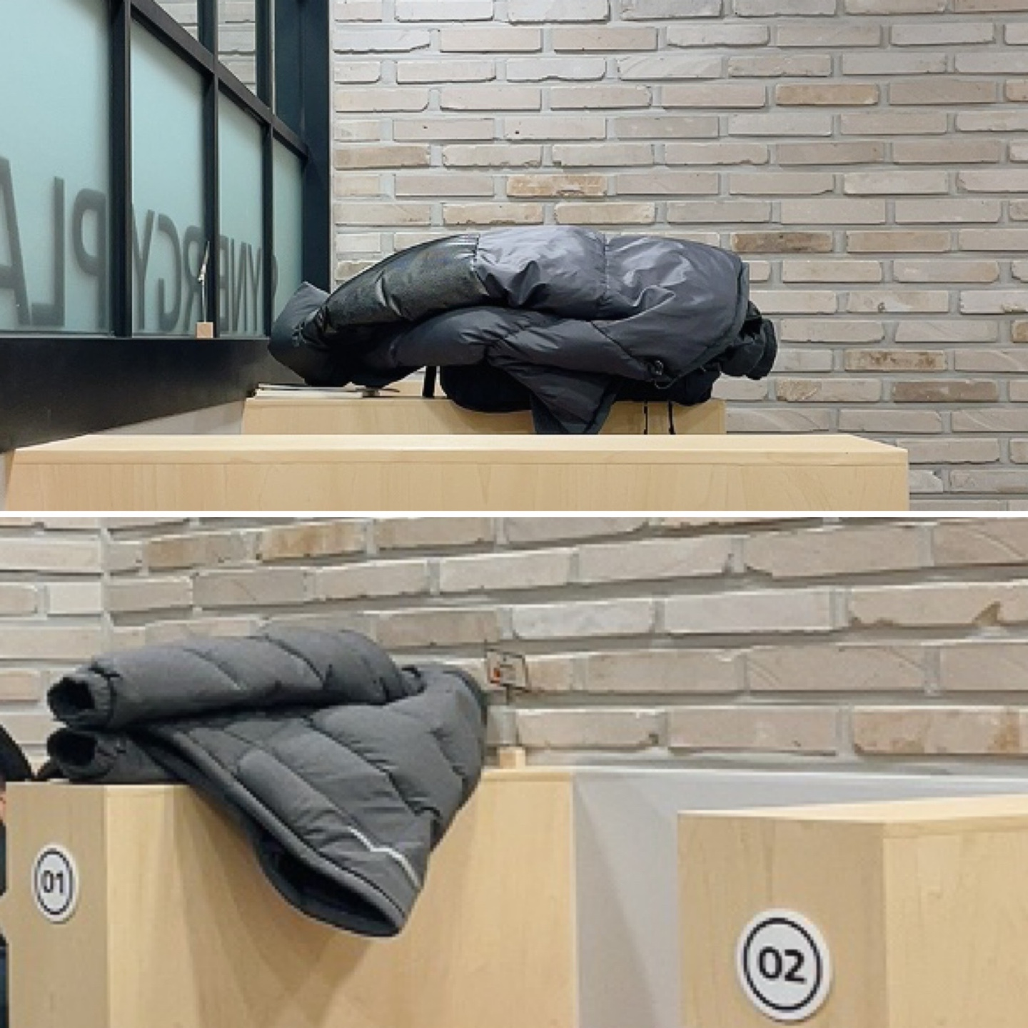 시너지플레이스-스터디카페-옷둘곳이없어-대충-놓은-모습