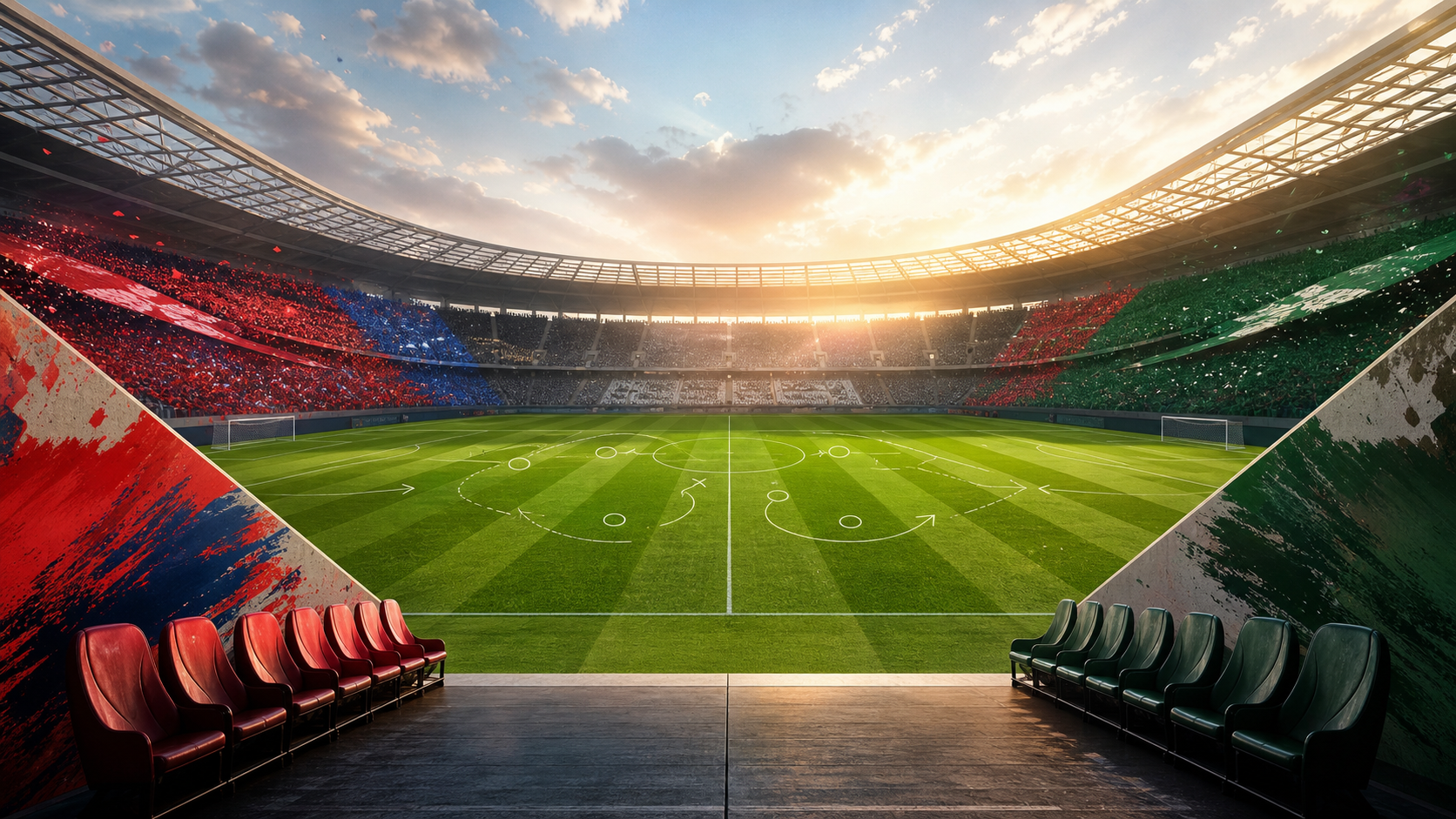 2026 월드컵 대한민국과 멕시코의 A조 2차전을 표현한 축구장 대표 이미지
