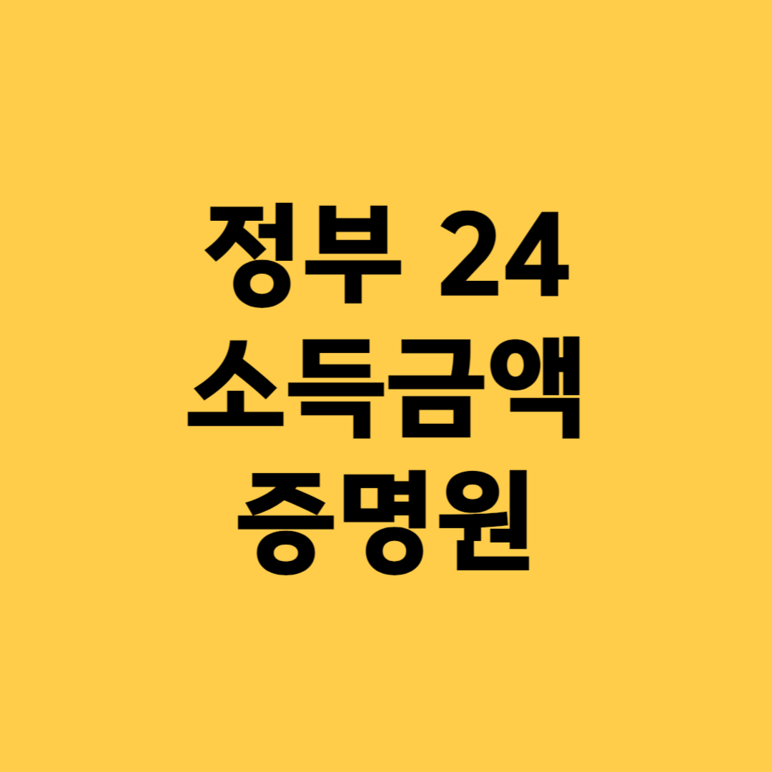 정부 24 홈택스 소득금액증명원 발급방법
