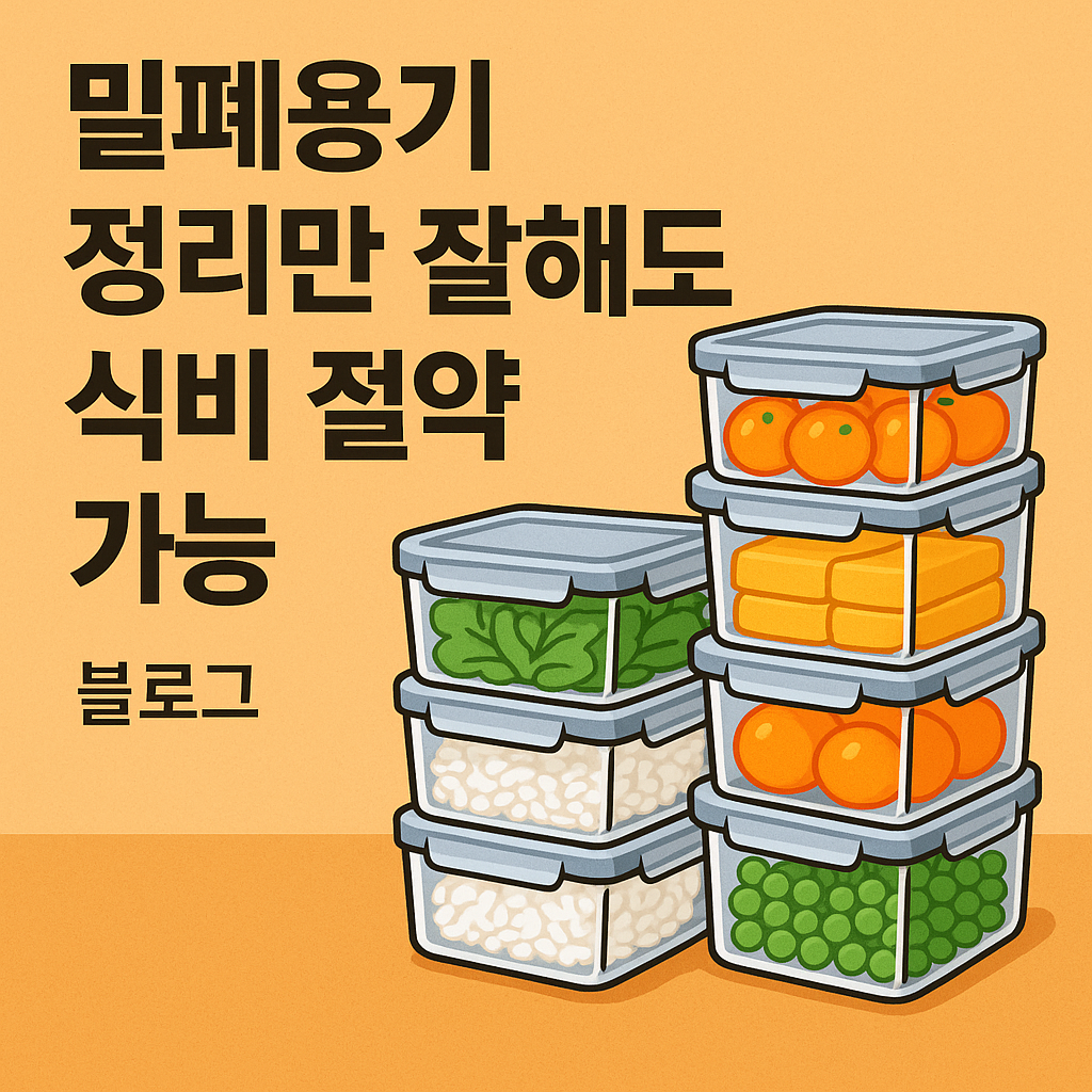 밀폐 가능용기 정리만 잘해도 식비 절약