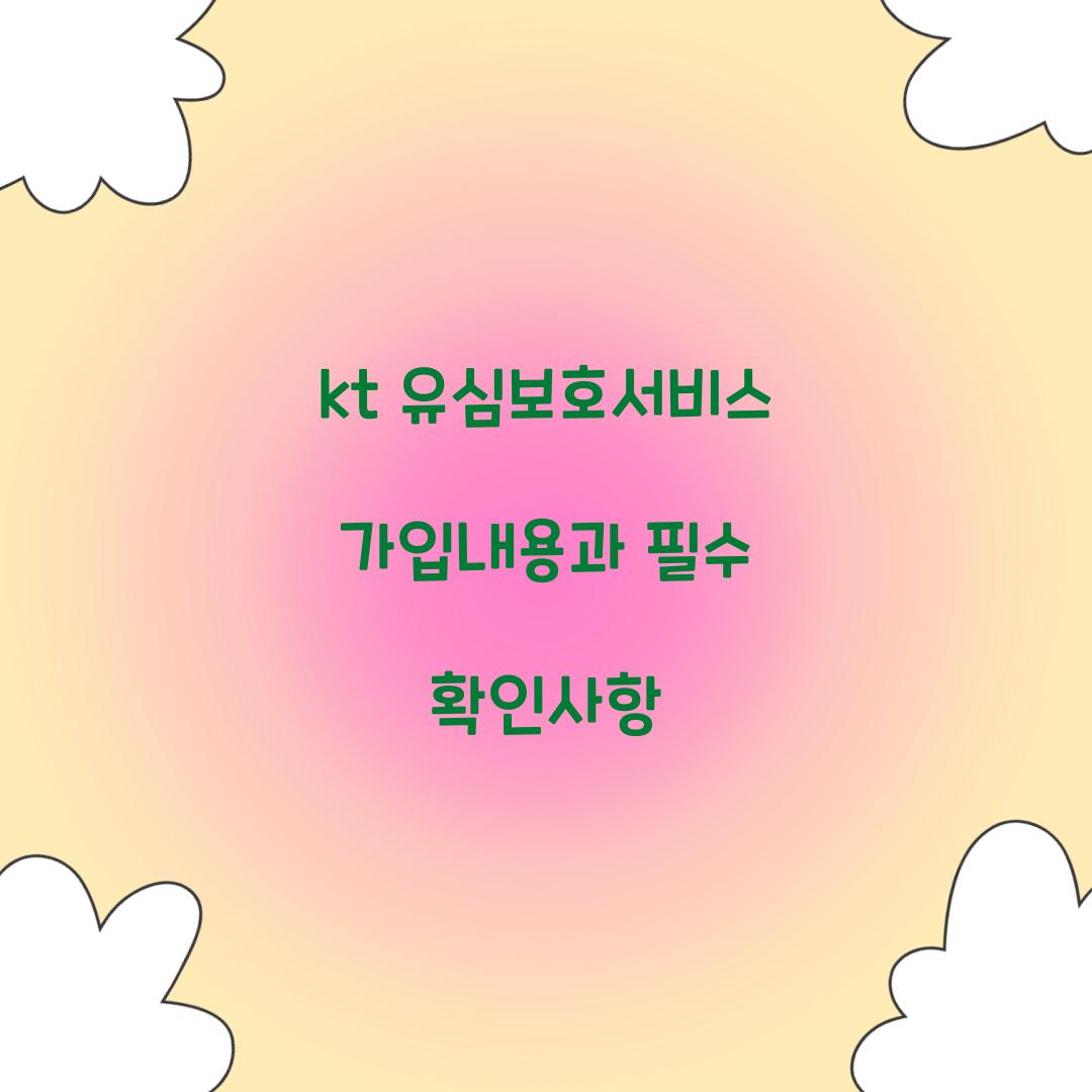 kt 유심보호서비스 가입내용
