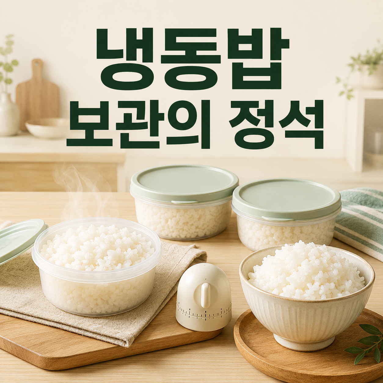 냉동밥을 갓 지은 밥처럼 보관하는 용기와 식히는 시간 총정리