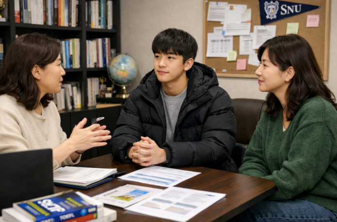 정시로 입시 상담받는 모습