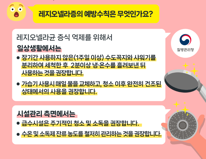 레지오넬라증 예방법-질병관리청