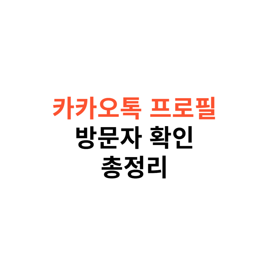 카카오톡 프로필 방문자 확인
