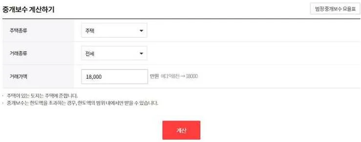 부동산 전세 수수료