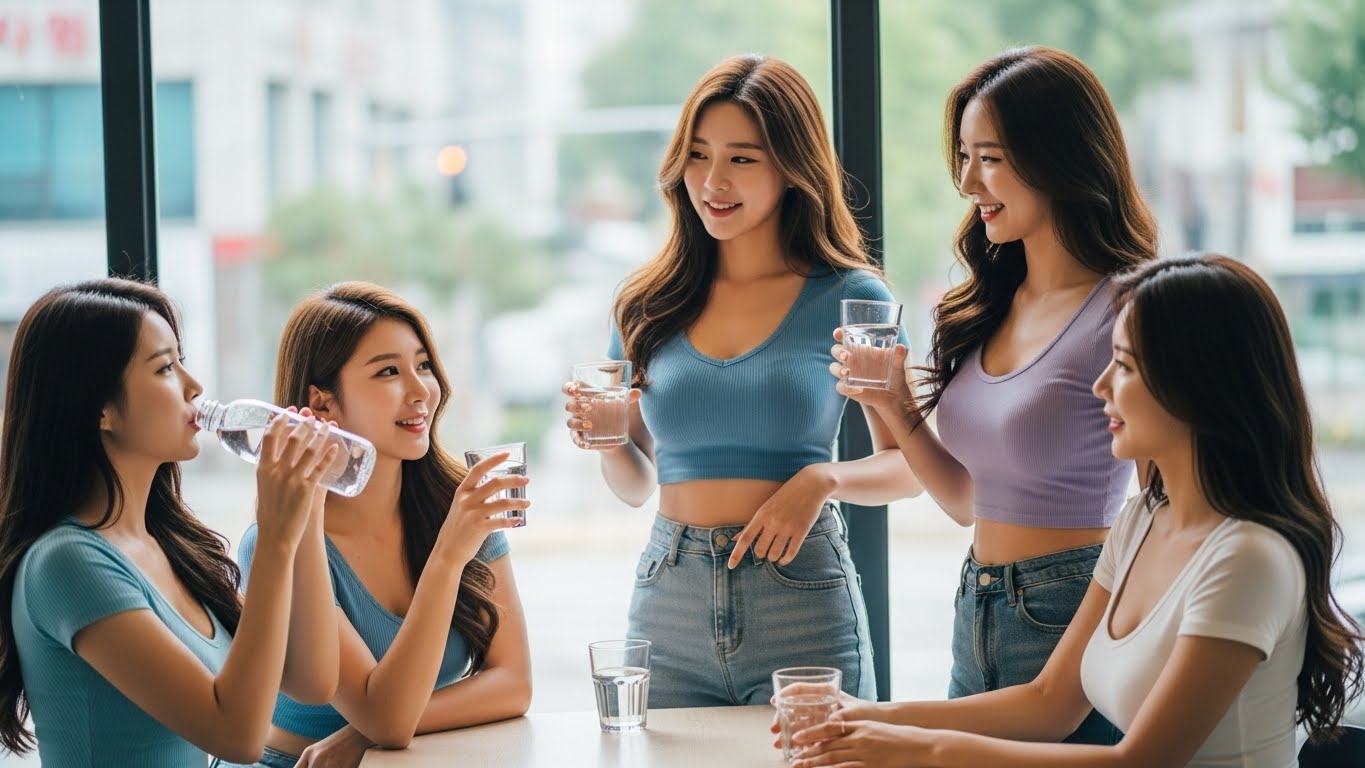 물을 마시는 여자들