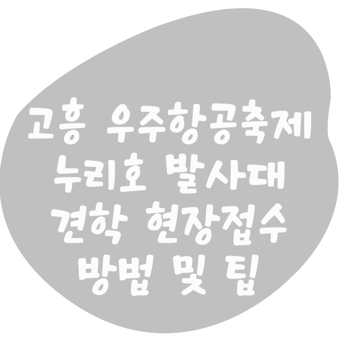 전남 고흥 우주항공축제 누리호 발사장 차량 견학 현장 접수 관련 팁