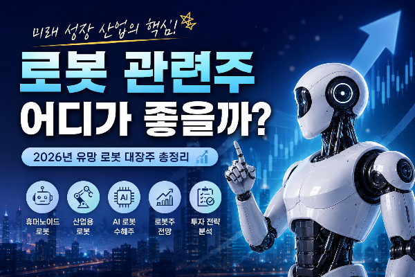 2026년 로봇 관련주 , 지금 주목해야 할 국내 로봇 대장주