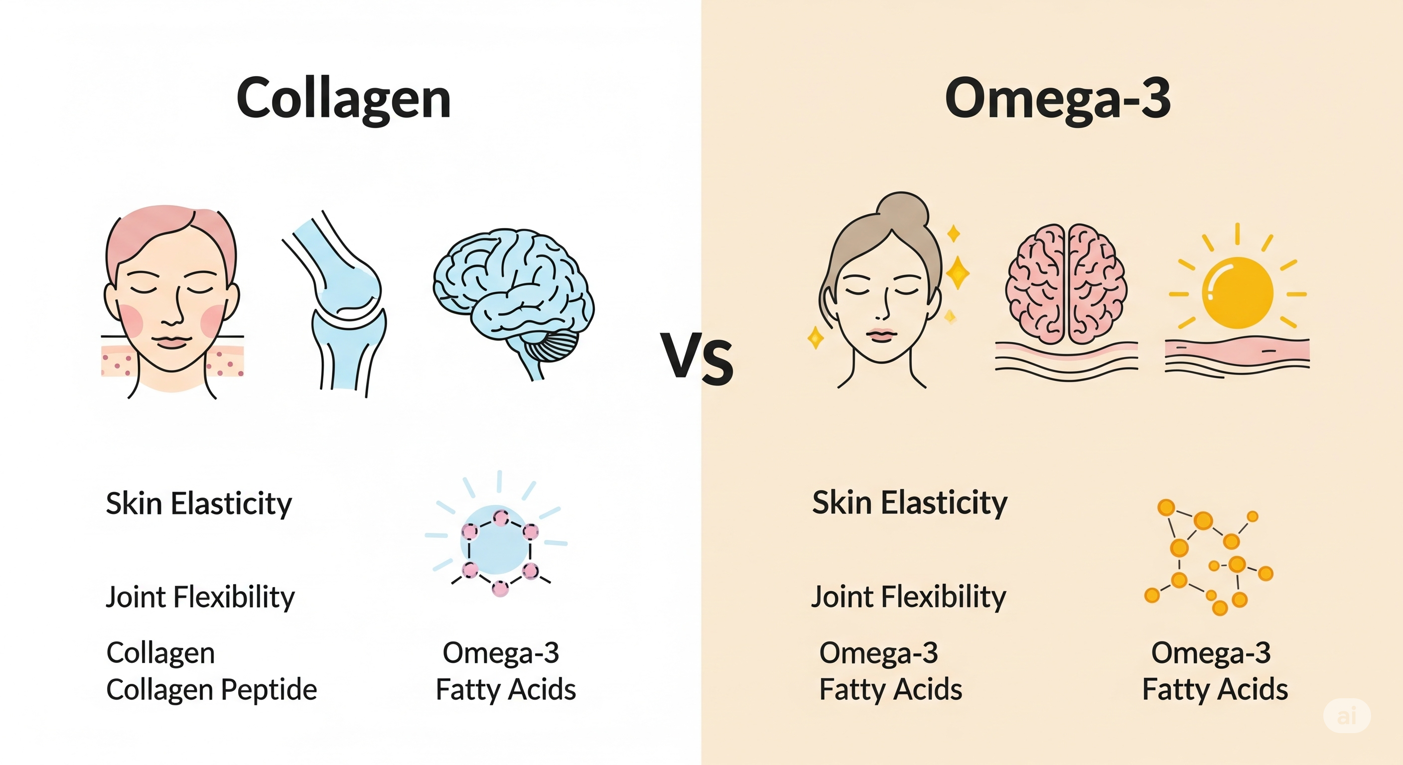 &quot;콜라겐 vs 오메가3&quot;에 대한 이미지입니다.