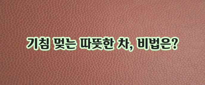 기침에 좋은 차 알아보기