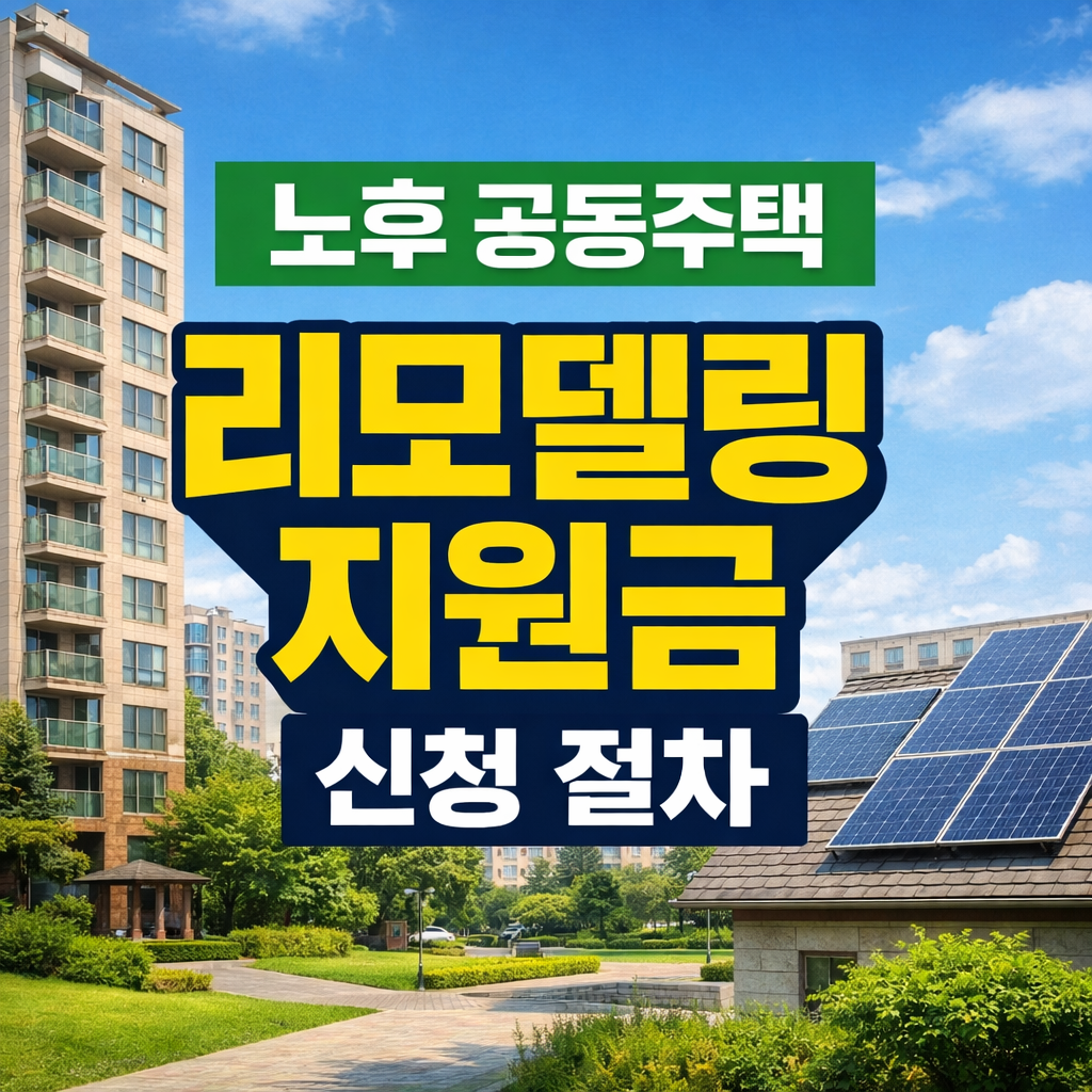 노후 공동주택 리모델링 지원금｜지원 조건과 신청 절차