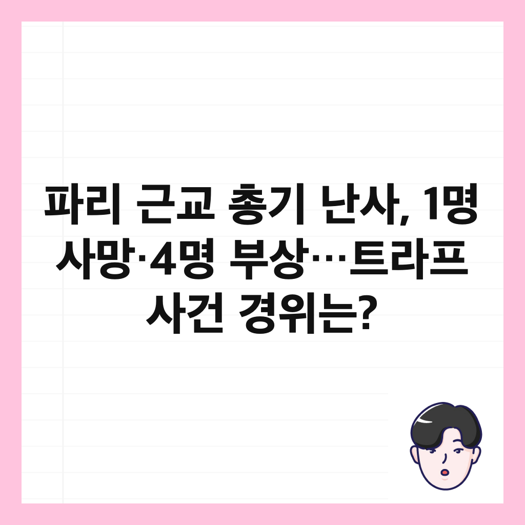 파리 근교 총기 난사, 1명 사망&middot;4명 부상&hellip;트라프 사건 경위는? 썸네일