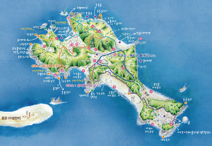 대이작도 관광지도
