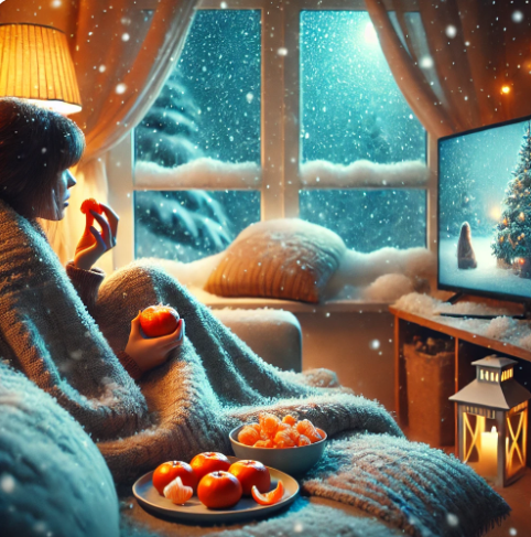 겨울에 영화보는 이미지