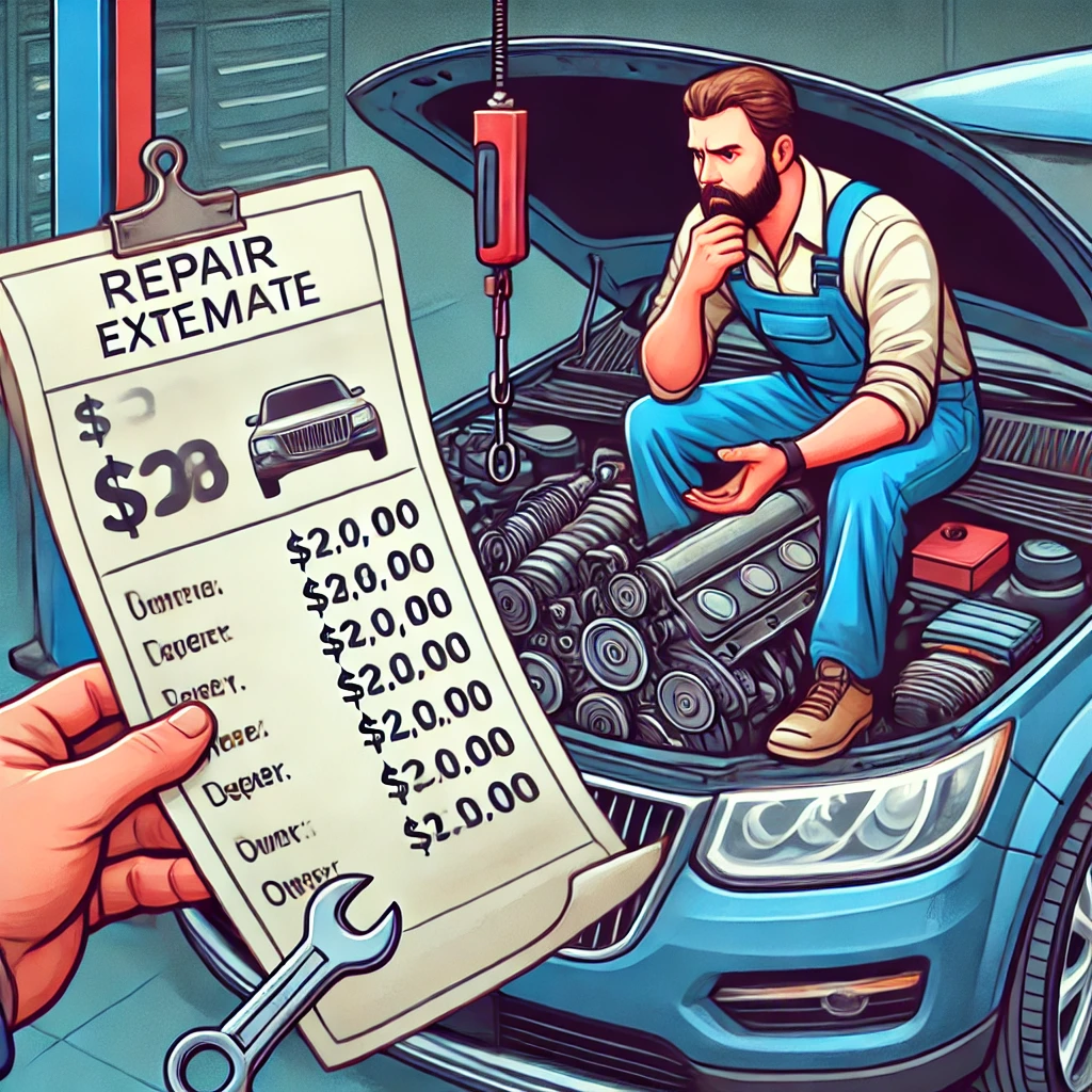 보험료 세금 걱정하는 차 주인 이미지