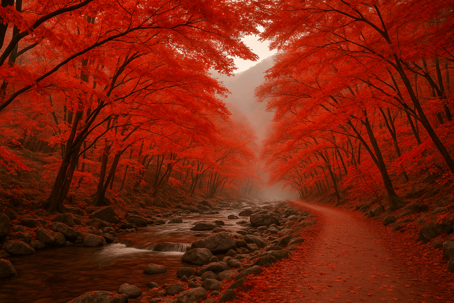 11월 가장 깊고 아름다운 붉은 계곡의 가을 구례 지리산 피아골 단풍 풍경