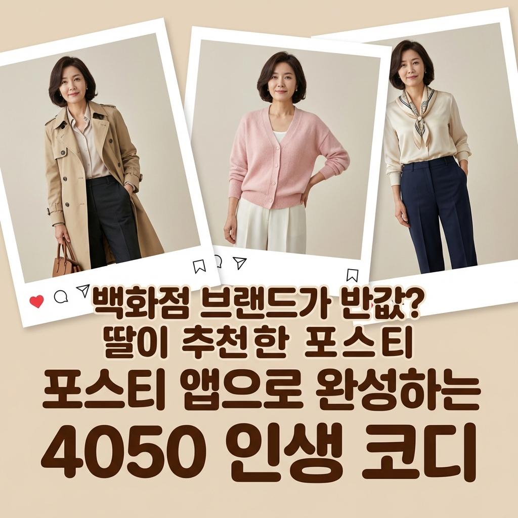 포스티 4050 패션 백화점 브랜드 딸이 깔아준 앱으로 뱃살 가리고 득템하는 법