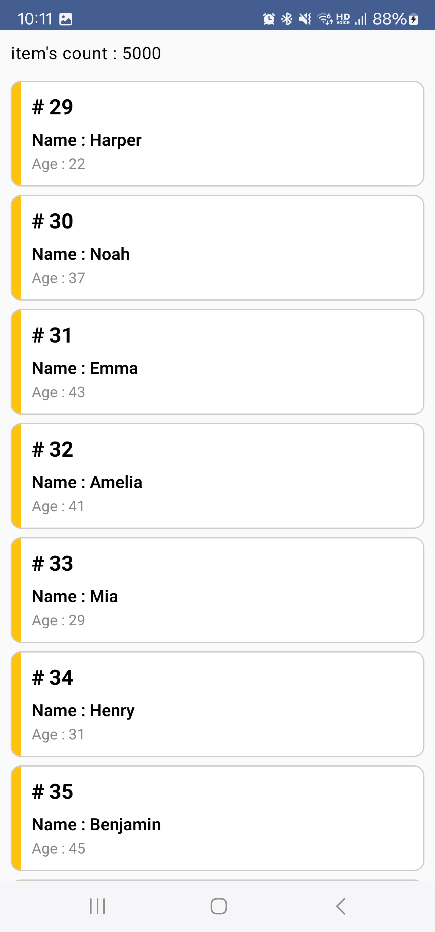 안드로이드 Jetpack Compose에서 구현한 Vertical RecyclerView