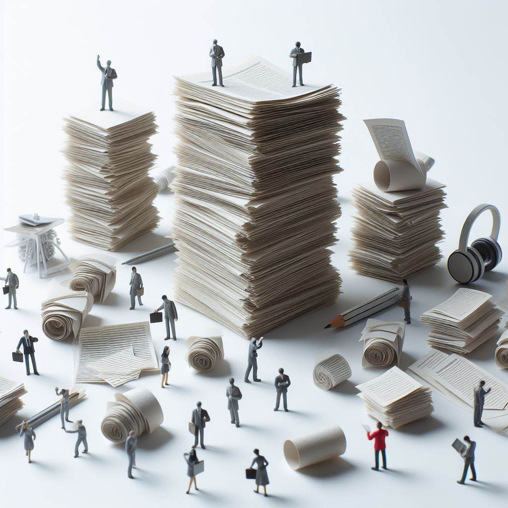 서류 쌓여있는 모습