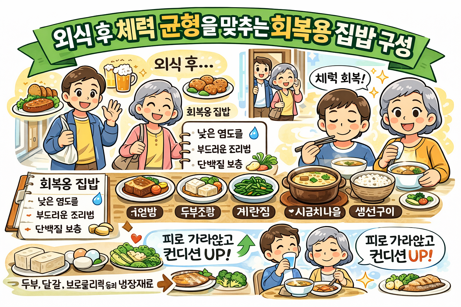 외식 후 체력 균형을 맞추는 회복용 집밥 구성