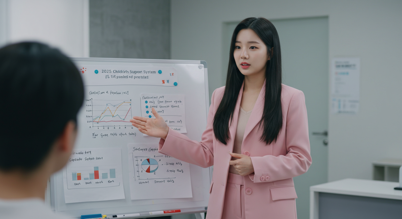 임신과 출산관련 정부 지원금 제도를 소개하는 여성이미지