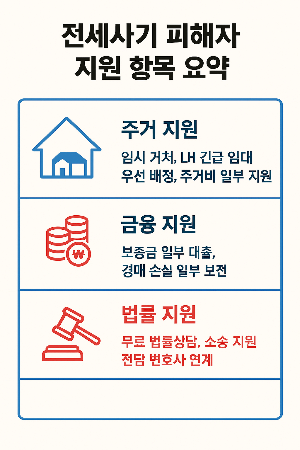 정부가 제공하는 주거·금융·법률 지원 항목