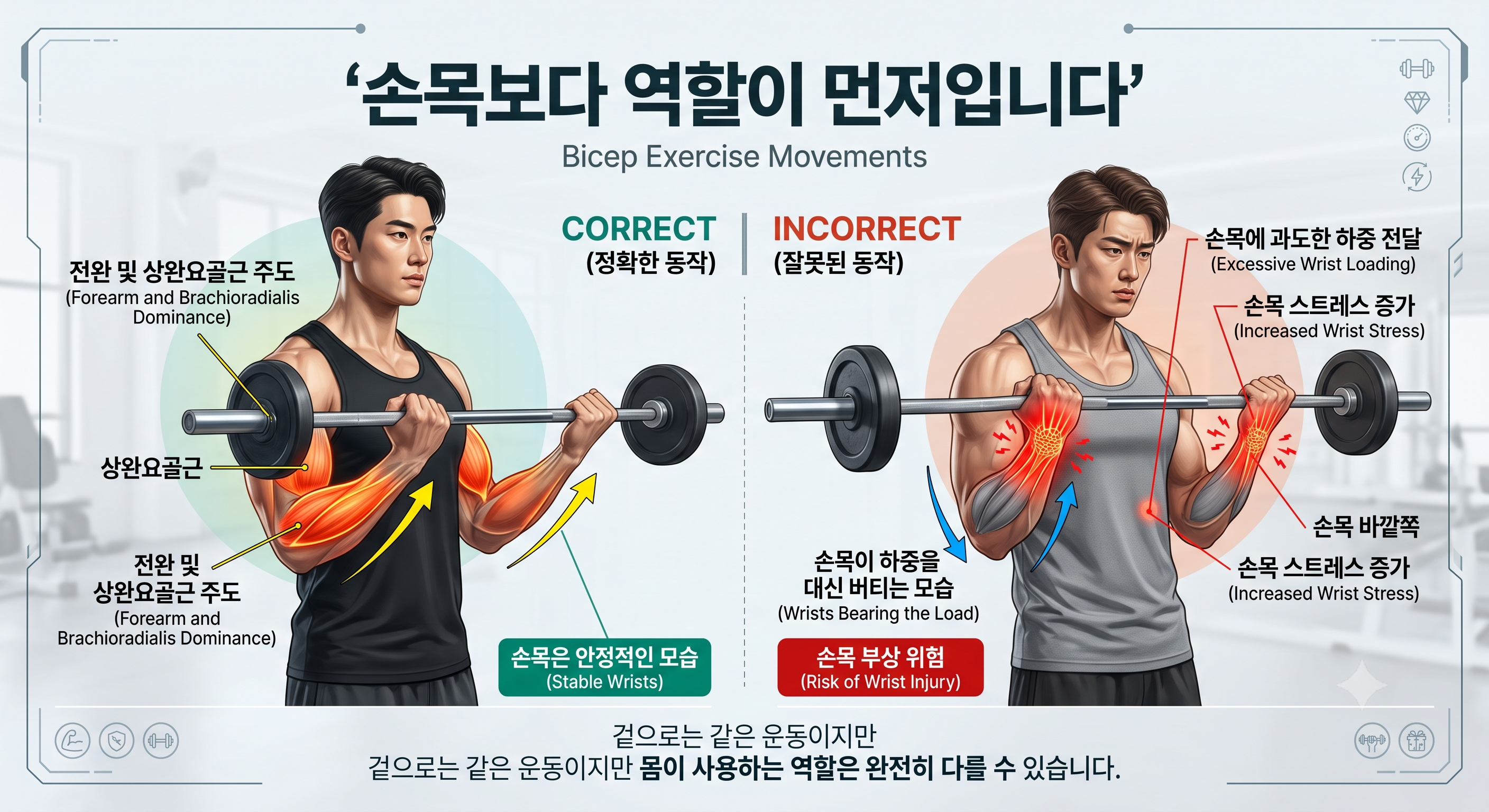 손목보다 역할이 먼저입니다