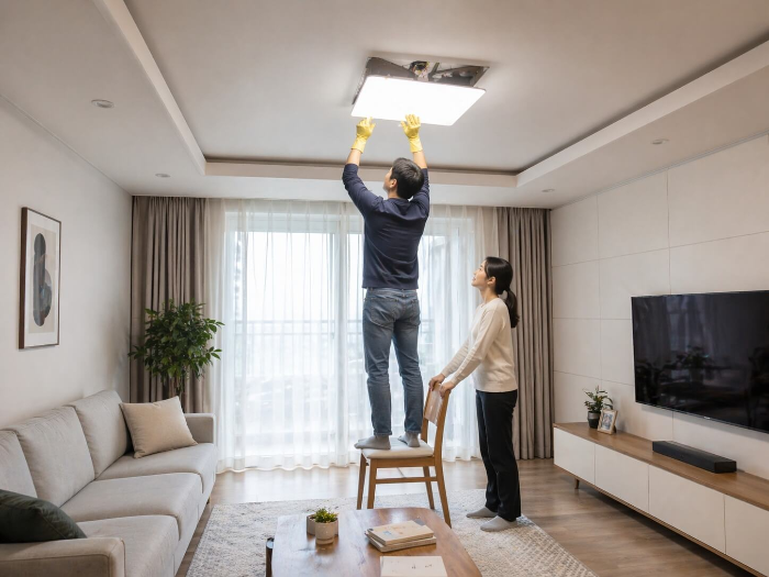 LED전등 교체 작업사진