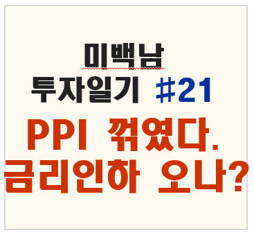 5/14일에 발표된 PPI지수는 하락이었다, 금리인하의 신호탄?