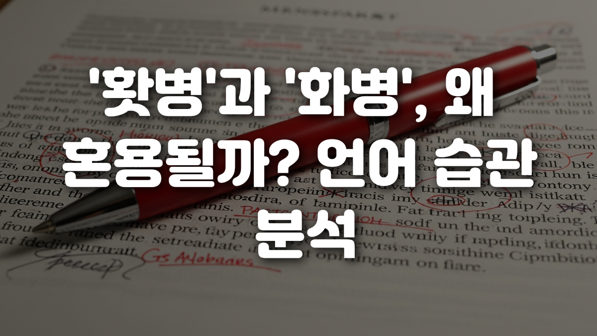 홧병 과 화병 왜 혼용될까 언어 습관 분석