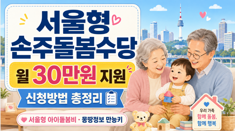 손주돌봄수당 서울형 아이돌봄비 몽땅정보만능키