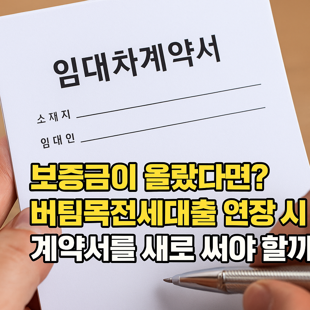 버팀목전세자금대출 연장할 때, 보증금이 올랐다면 계약서를 어떻게 써야 할까?
