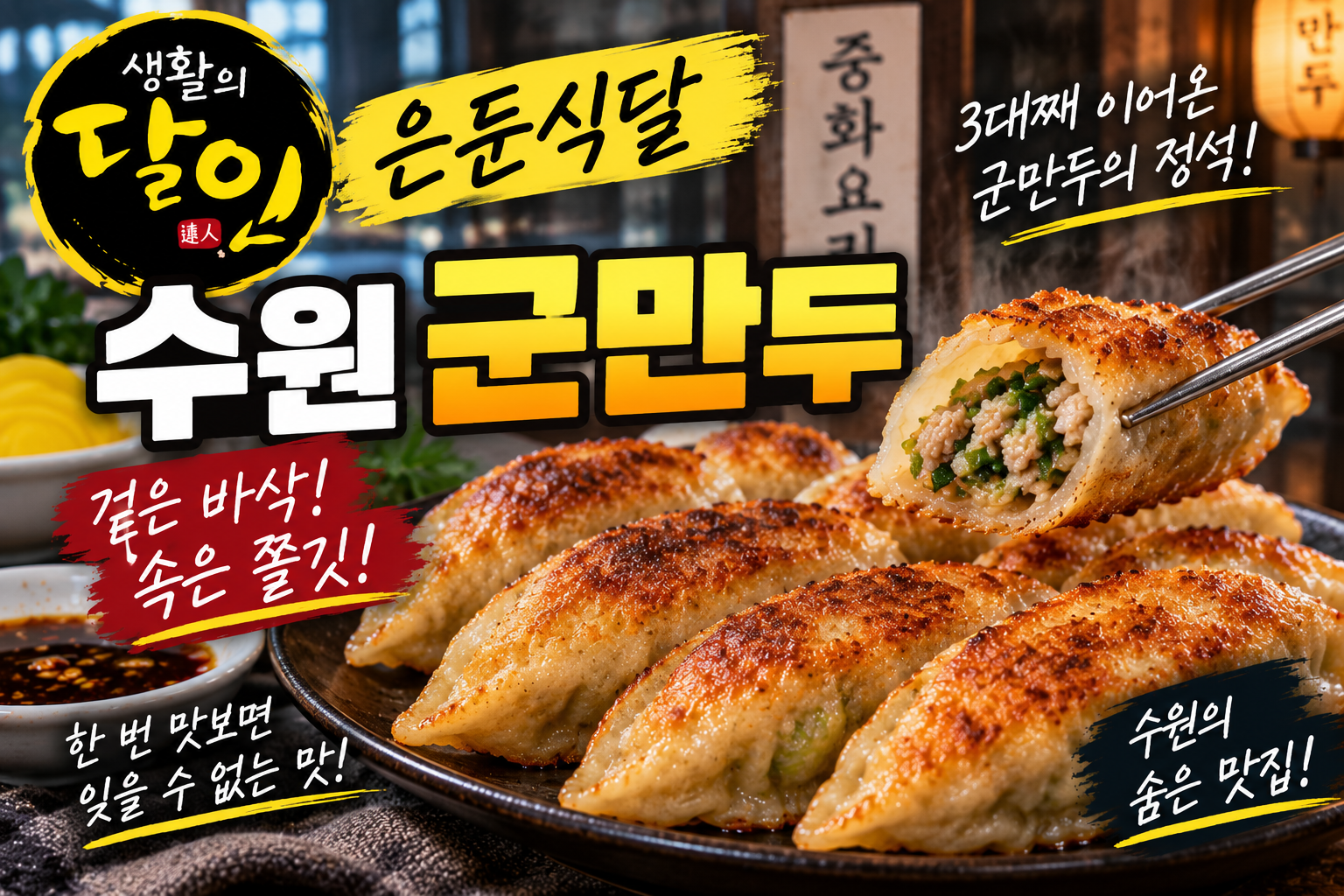 생활의달인 은둔식달 수원 군만두