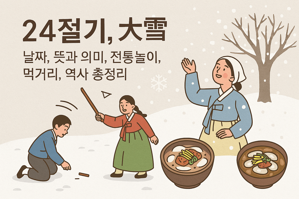 24절기, 대설(大雪) 날짜, 뜻과 의미, 전통놀이, 먹거리, 역사 총정리