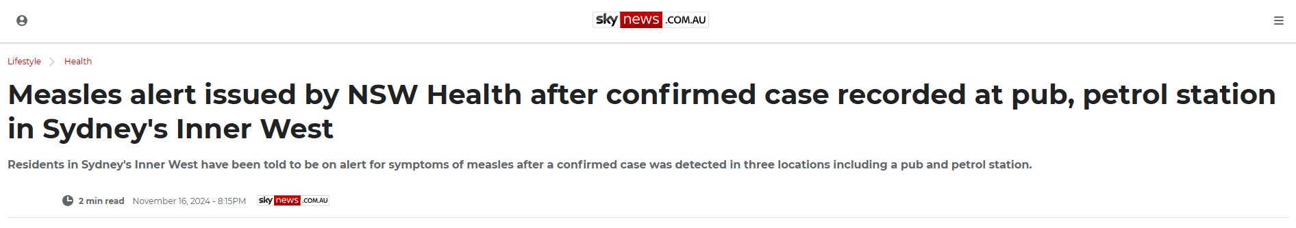 해외감염병-관련-호주-시드니-홍역-뉴스