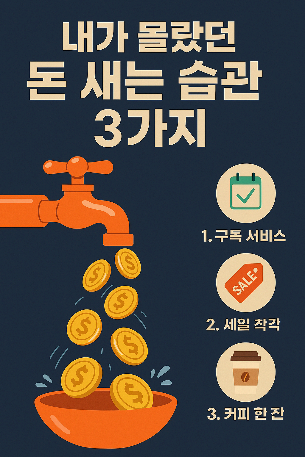 돈이 새는 습관 인포그래픽 – 생활 속 절약 팁