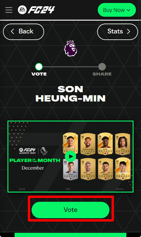 손흥민 선수상 투표하기