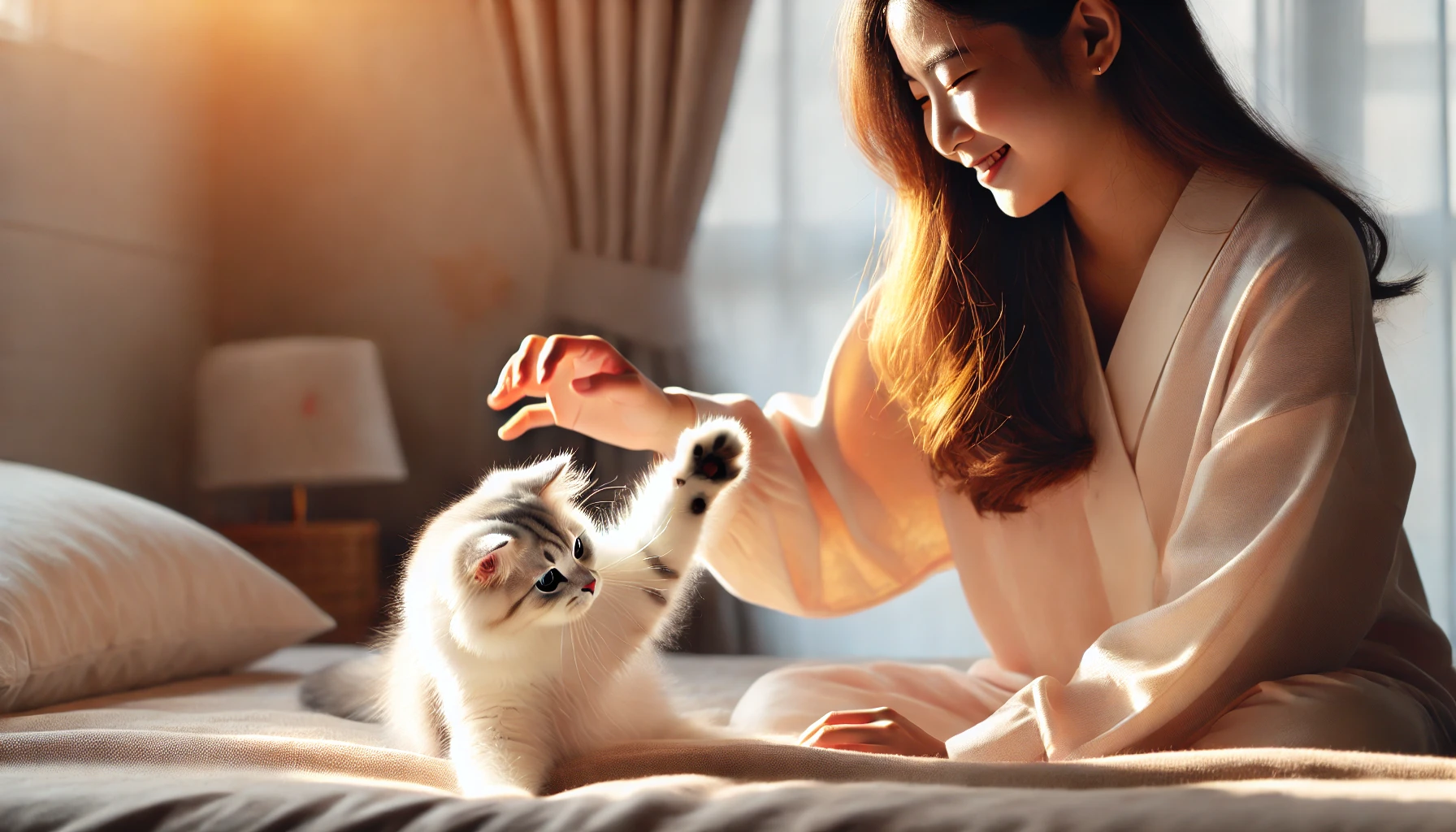 냥펀지 하는 고양이 모습