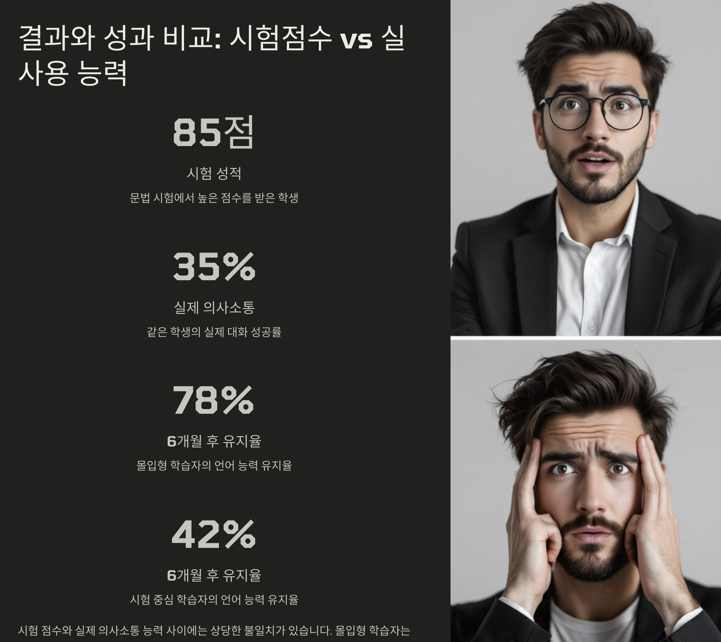 결과와 성과 비교