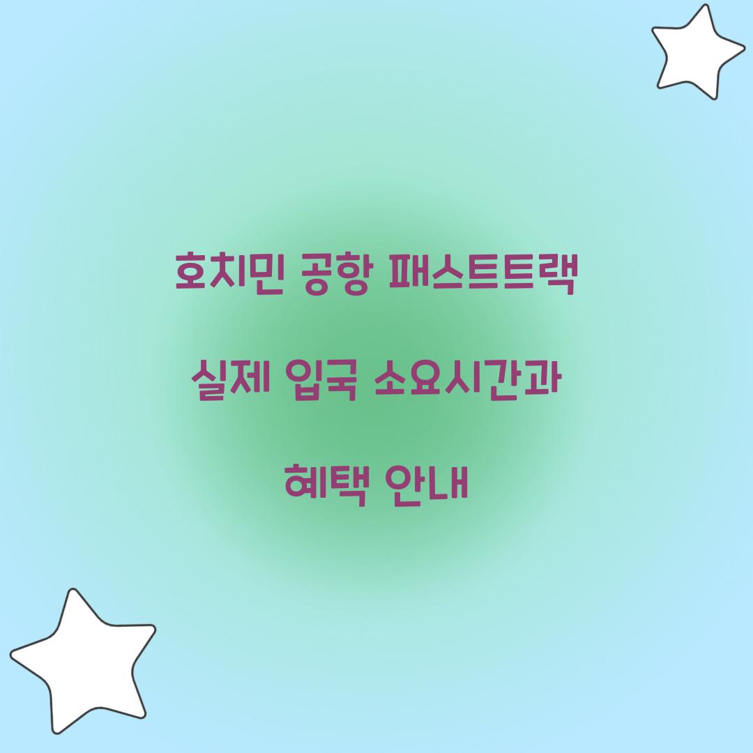 호치민 공항 패스트트랙 실제 입국