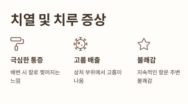 치열 및 치루 증상