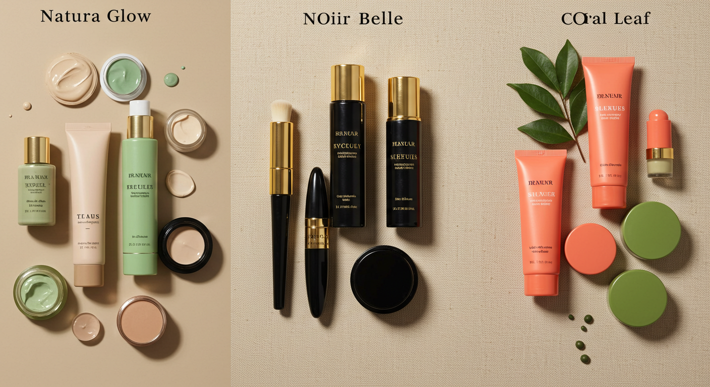 브랜드별 제품이 서로 다른 컬러 콘셉트로 나란히 구성된 비교 이미지