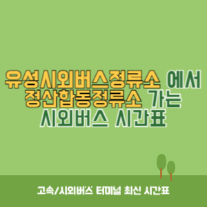 유성시외버스정류소에서 정산합동정류소 가는 시외버스 시간표 최신정보