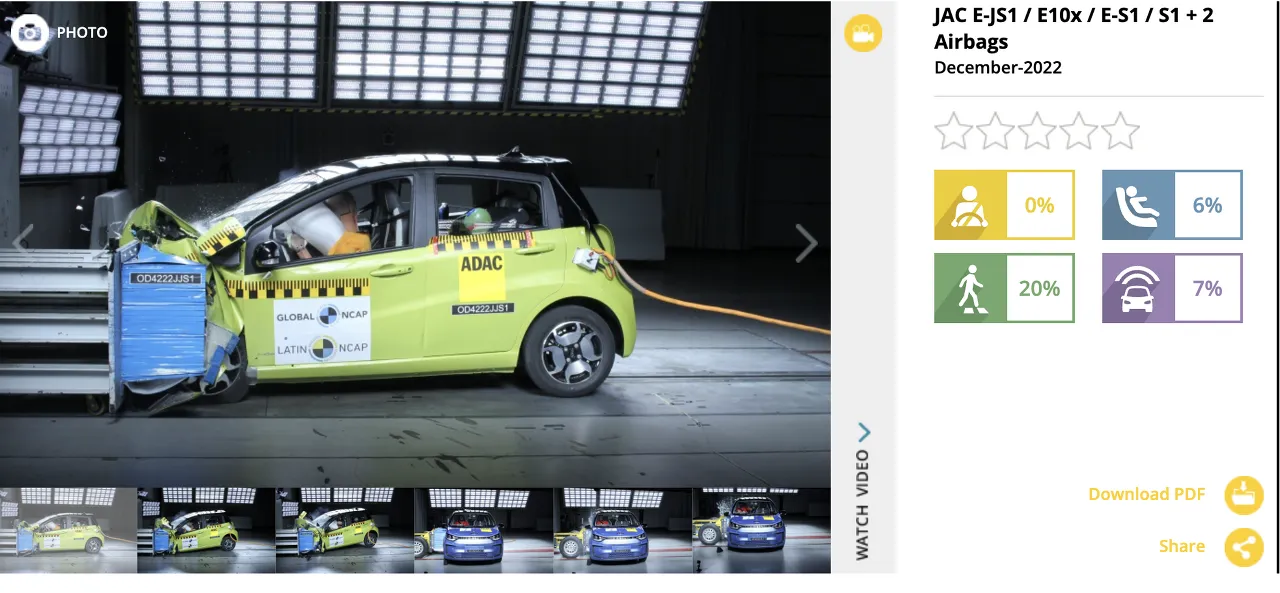 중국 전기차 충돌테스트