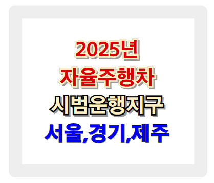 2025년 자율주행차 시범운행지구 - 서울&middot;경기&middot;제주 교통 혁명