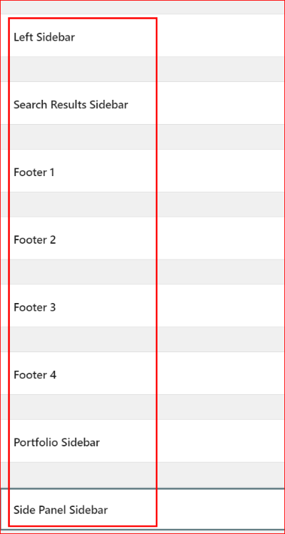 사이드바(푸터)의 종류