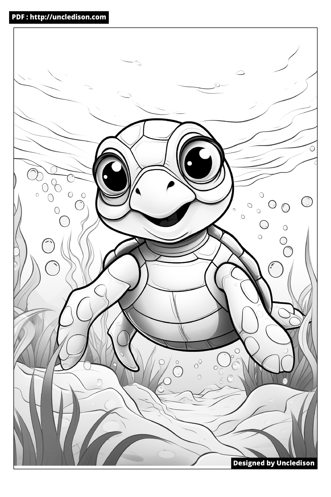 색칠공부도안 귀여운 동물 캐릭터 거북 어른 어르신