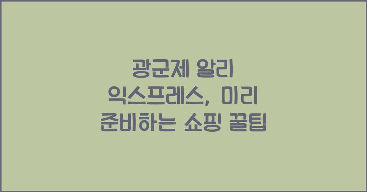 광군제 알리 익스프레스