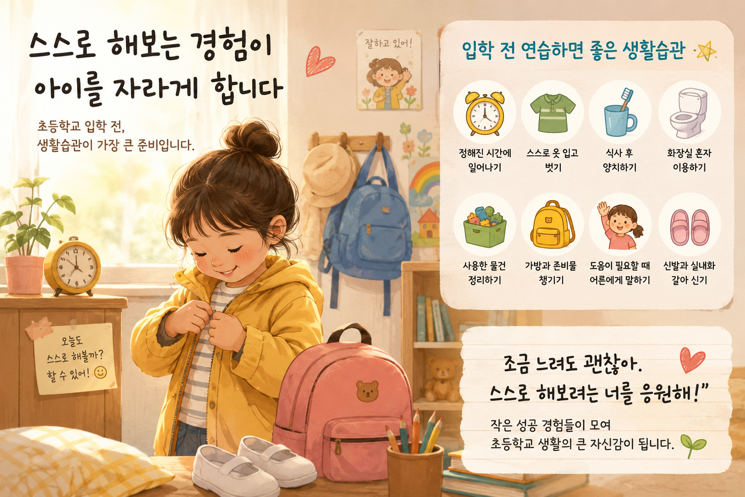 AI 초등학교 입학 전, 생활습관 이야기 이미지